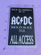 AC/DC  Commemorative 1980-81 Back in Black Tour All Access Pass & Lanyard