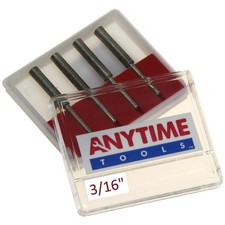 Anytime Tools 3/16" Diamond Chainsaw Sharpener Burr 1/8" Shank, 4 Pack 3/16 in 