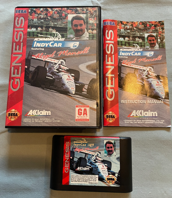 #ad NEWMAN HAAS INDYCAR w Nigel Mansell Sega Genesis Video Game COMPLETE in Case $13.99