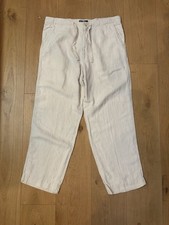 Polo Ralph Lauren Mens Linen Pants Large Relaxed Fit Beige VINTAGE Casual 90s   