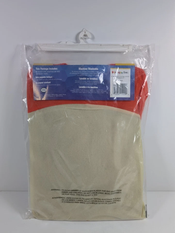 复古 Charmeleon Pokemon 儿童服装 尺寸 7-10 任天堂 1999 - 无面具 — 第 2/4 张图片