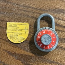 Slaymaker 630 Steel Dial Combination Padlock Not Resettable Made in USA