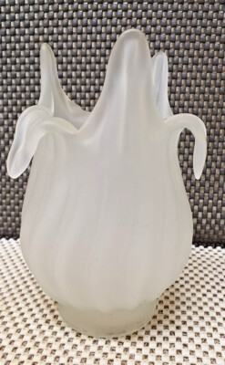 Ancienne Tulipe Verre Dépoli Style Fleur Applique Murale ou Lustre Décoration