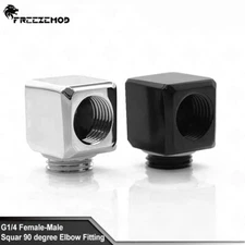 FREEZEMOD Squar 90 Degree Elbow Fitting Cube Elbow Adapter 90 Double Internal