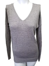 EXPRESS Women's V-Neck Sweater Light Brown Wool Blend Extra Small XS