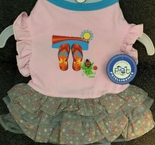 NWT PETELLIGENCE DOGIE FLIP FLOP GIRL'S DRESS / T-SHIRT SMALL
