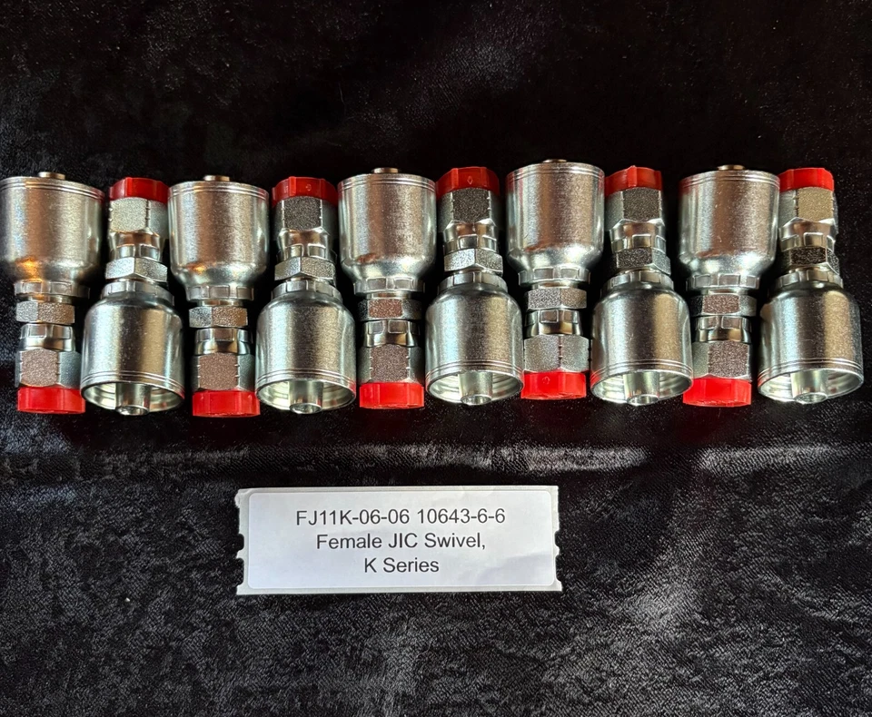 10643-6-6 3/8" a 3/8" hembra JIC Parker Aftermarket manguera hidráulica 10PK Foto 2 de 4