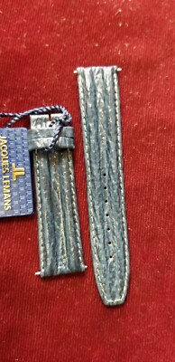 Jacques Lemans Genuine  Leather Watch Strap 20 MM BLue- ANTI ALLERGIC stitched