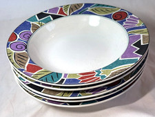 5 STUDIO NOVA NATURE'S JEWELS RIMMED SOUP SALAD CEREAL BOWLS -FREE SHIP