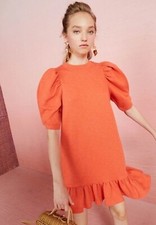 Ulla Johnson Dress Puff Sleeve Women’s Ruffle Fall Dress 100% Cotton Casual M