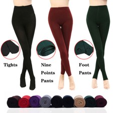 New Ladies Women's Winter Warm Fleece Lined Thick Thermal Full Foot Tights Pants