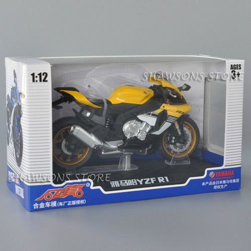 Nuevo Escala 1:12 Diecast Modelo de Motocicleta Juguetes Yamaha YZF R1 Réplica de Bicicleta Deportiva - Imagen 13 de 16