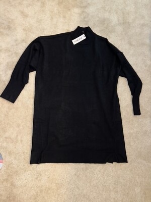 BB Dakota Steve Madden Olivia Sweater Dress M Black Oversized Slouchy Goth  NWT