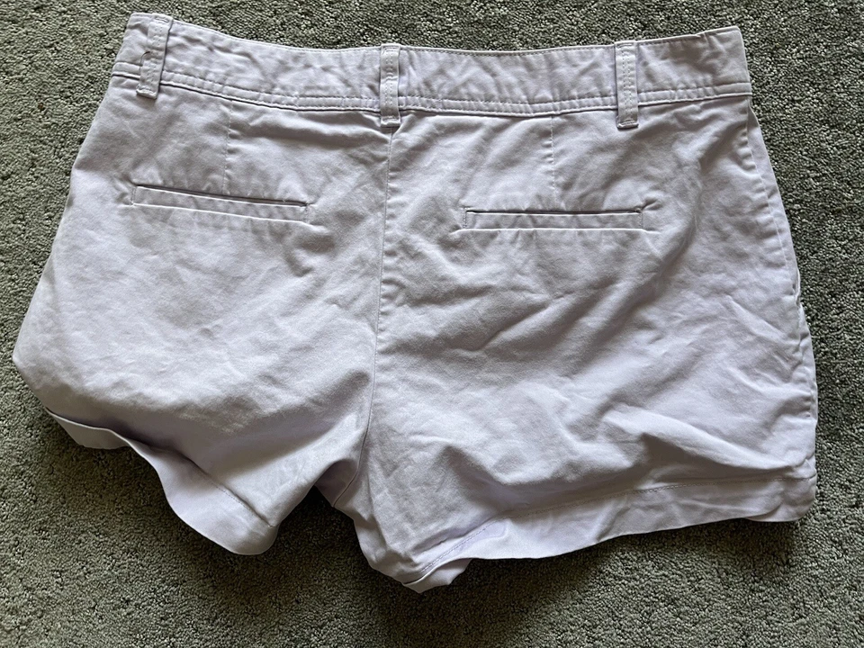 Pantalones cortos Gap caqui púrpura claro para mujer talla 10 City tiro medio corto Foto 2 de 4
