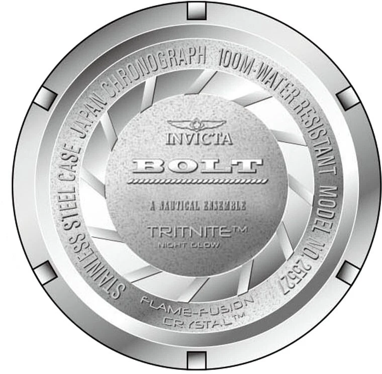 Мужские кварцевые часы Invicta Bolt 52 мм синий силикон и нержавеющая сталь 25527 - Изображение 3 из 4