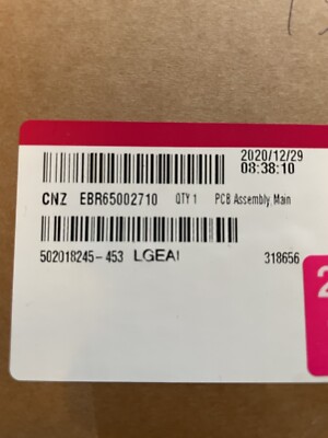 Brand New/ Sealed Box/ LG Refrigerator main control Board EBR65002710