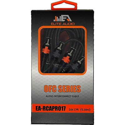 Elite Audio 17' OFC Series RCA Audio Connect Cables 2-channel, Twisted Copper