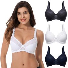 Reggiseno sfoderato con ferretto taglie forti minimizer e pizzo ricamato - confezione da 3