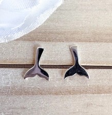 925 Sterling silver whale tail stud earrings Ocean lover gift