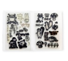 Hero Arts Set of 2 Cling Stamp Sets Woodland Creatures CL440 Sending Happy CL305