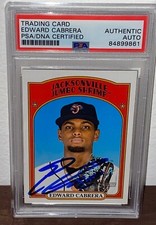 2021 Topps Heritage Minors #52 Edward Cabrera Signed Autographed Card PSA
