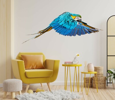 3D Fliegender Papagei C569 Tier Wallpaper Wandbild Poster Wandaufkleber Zoe