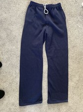Jerzees NWT Adult Small Sweatpants Open Bottom Blue w/Pockets NuBlend Pants