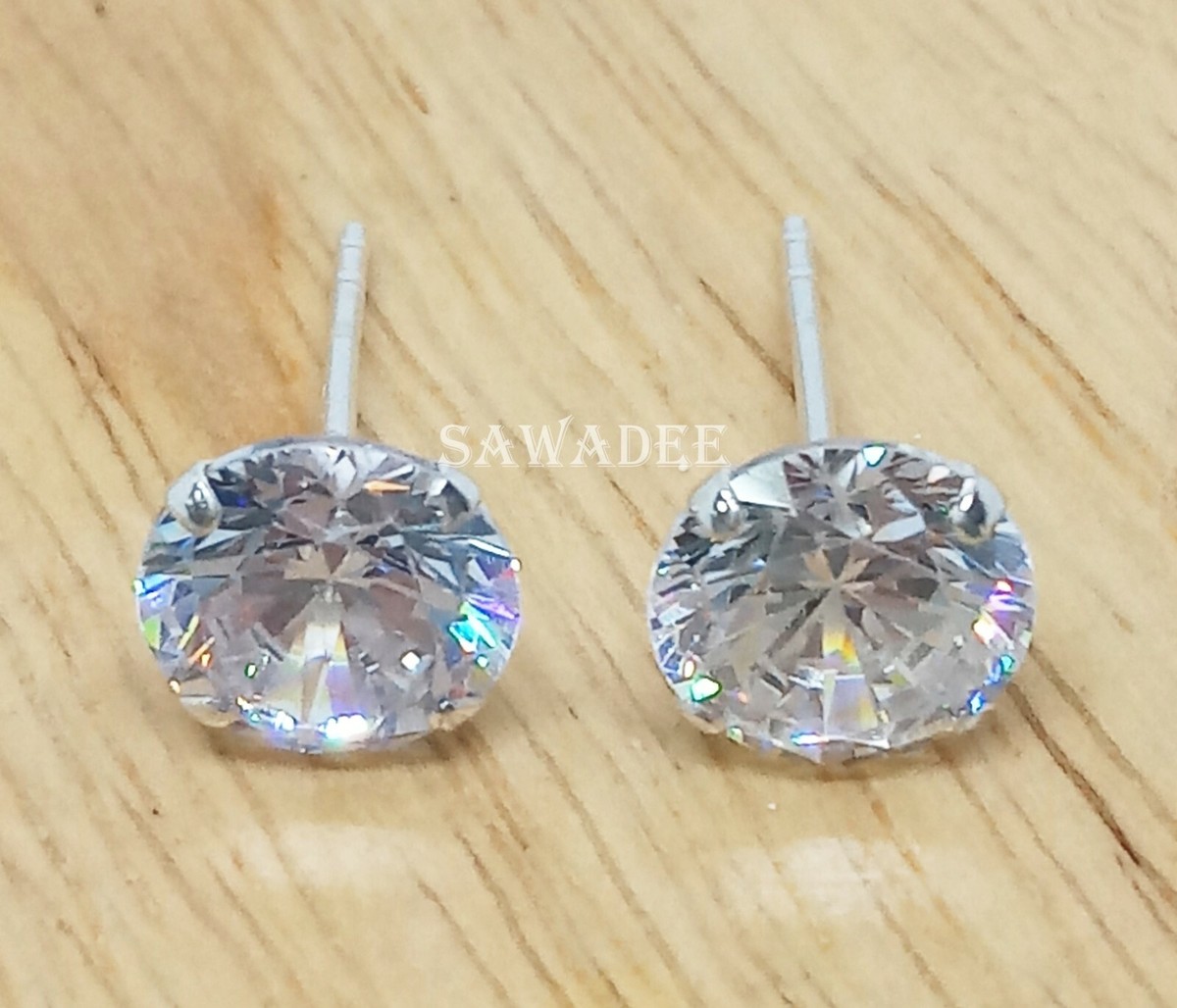Orecchini Uomo In Argento 925 PROSILVER A Punto Luce, 5/7/9 Mm - Zirconia AAA, Confezione Regalo Inclusa