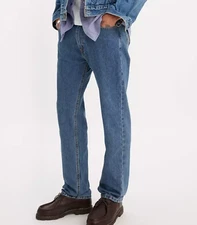 Levi's 505 Medium Stonewash Regular Fit Straight Leg 100% Cotton Jeans -xx4891