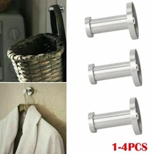1/2/4PCS Stainless Steel Wall Hooks Wall Mount Coat Towel Hanger Bathroom