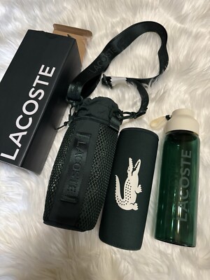 Lacoste Water Bottle and Holder Brand New in Box Green