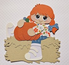 Pumpkin Patch Girl Red Hair. Scrapbook, Card Making Paper Piecing