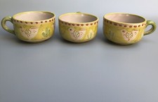 Set 3 CAS Vietri Italian Pottery Hen Chicken Yellow Cup Mug