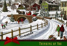 SNOWY VILLAGE WINTER SCENE DELUXE HALLMARK CH...