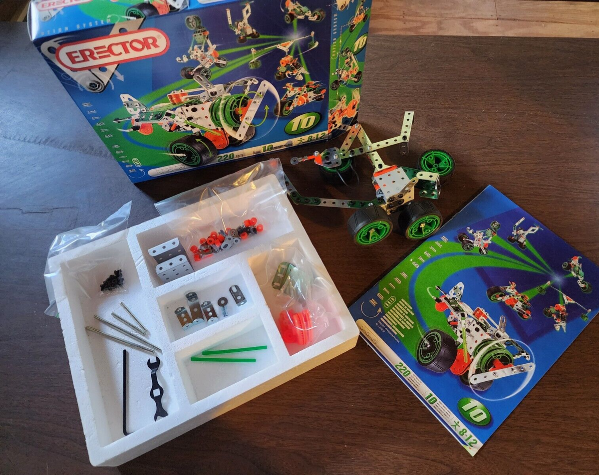 Meccano Erector Set Motion System 5510 - 220 Parts Builds 10