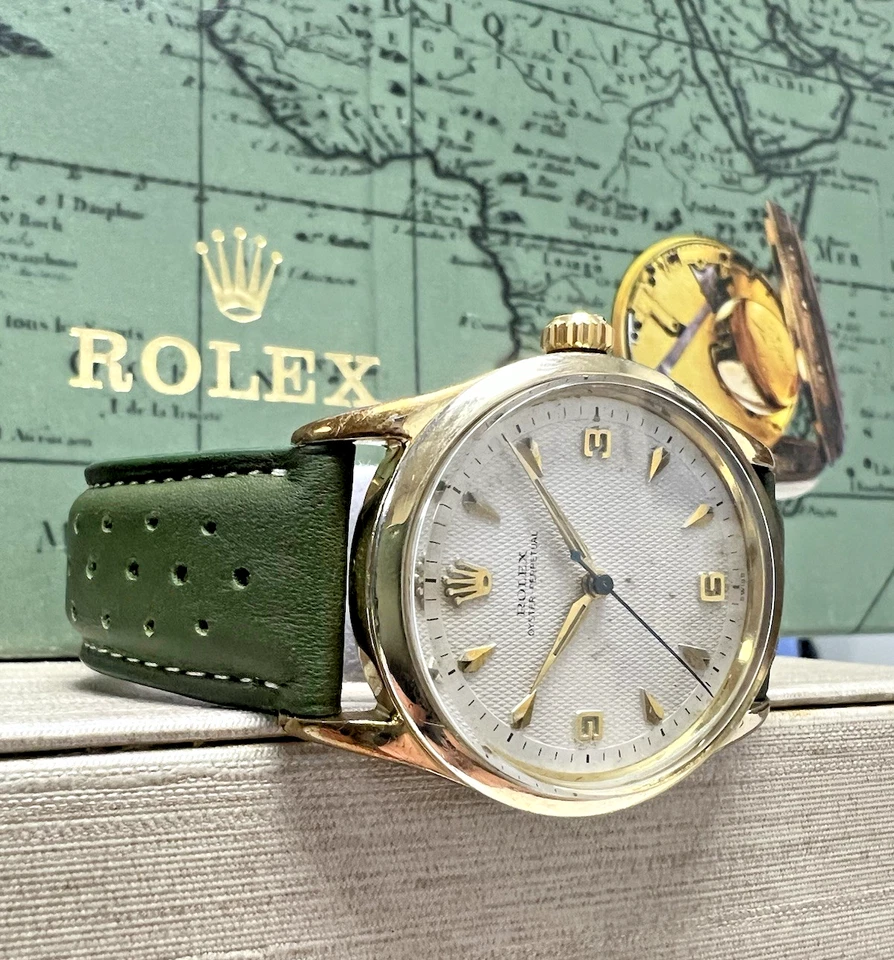 Reloj Rolex Oyster Perpetual Gold Shell Hombre 1958 Vintage Ref: 5506 Pre-Explorer Foto 4 de 4