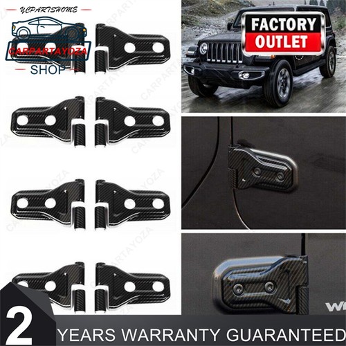 8 Pack Matte Black Car Door Hinge Cover Trim ABS For 1824 Wrangler JLU