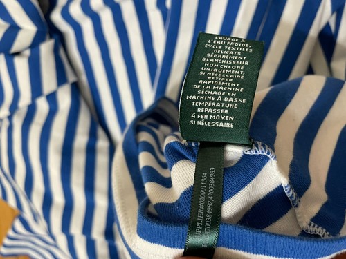 Lauren Ralph Lauren T-Shirt Women's 2X Blue Striped Crewneck Short Sleeve Cotton - Picture 10 of 10