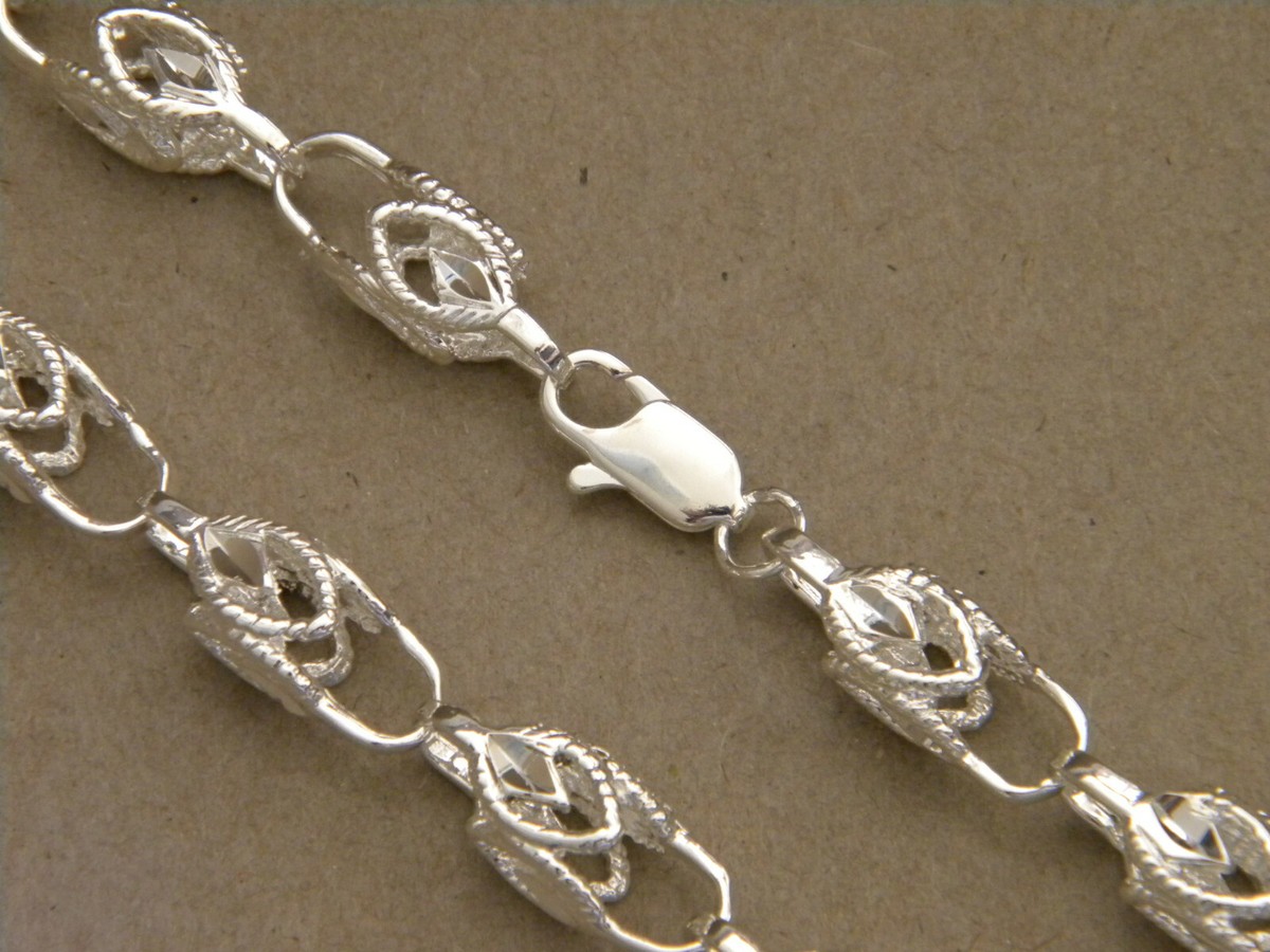 Men's Lady's Silver Plated Large Turkish Rope Chain 30in inch Long