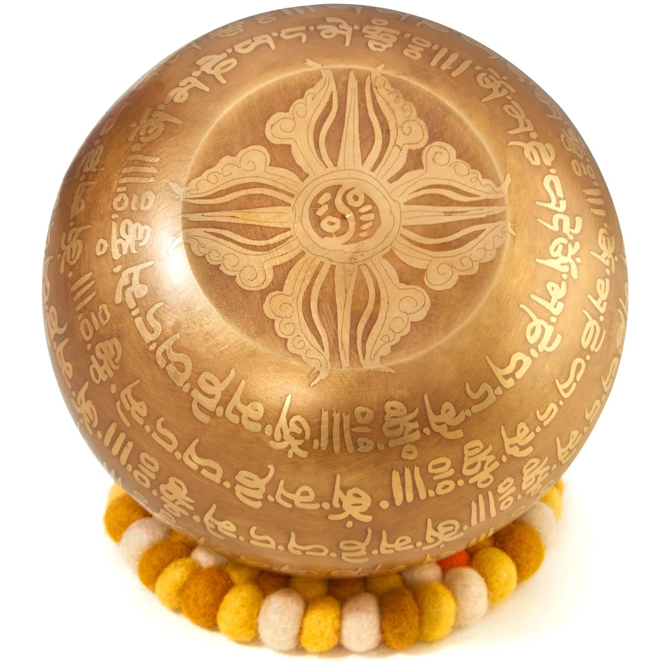 Große Tibetische Klangschale XXL 800g, 16cm. Set für Yoga Meditation Schule Gong - Bild 4 von 4