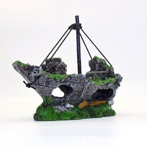 pirate ship aquarium ornament