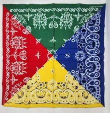 New J Crew x Wallace Barnes organic cotton bandana in red yellow green blue