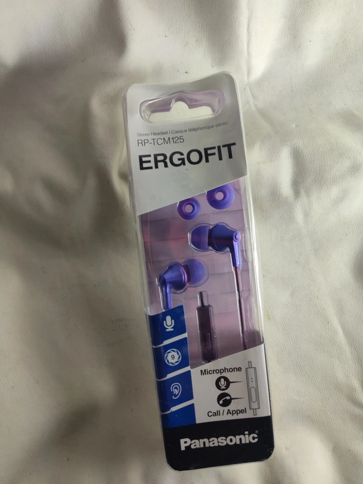 Auriculares internos violeta Panasonic RP-HJE125 ErgoFit conector de 3,5 mm  Foto 3 de 4