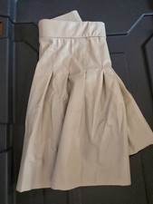 Girls Beige Pleated Short Skirt, Casual Solid Pattern, Pleated Accents, Stylish