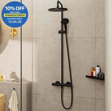 hansgrohe Vernis Blend 240 1jet Dual Head Thermostatic Mixer Shower - Matt Black