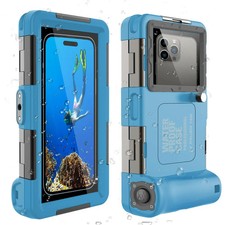 ShellBox Waterproof Phone Case for Underwater Use Diving, Scuba, Snorkeling Blue