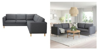 Ikea PÄRUP PARUP 4-Seat Sectional Corner Sofa Cover, Vissle gray