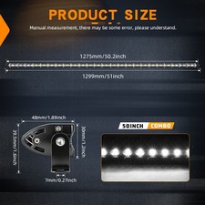 Roof 48 50 52 Led Light Bar Combo Truck Driving Offroad Curved Straight Suv