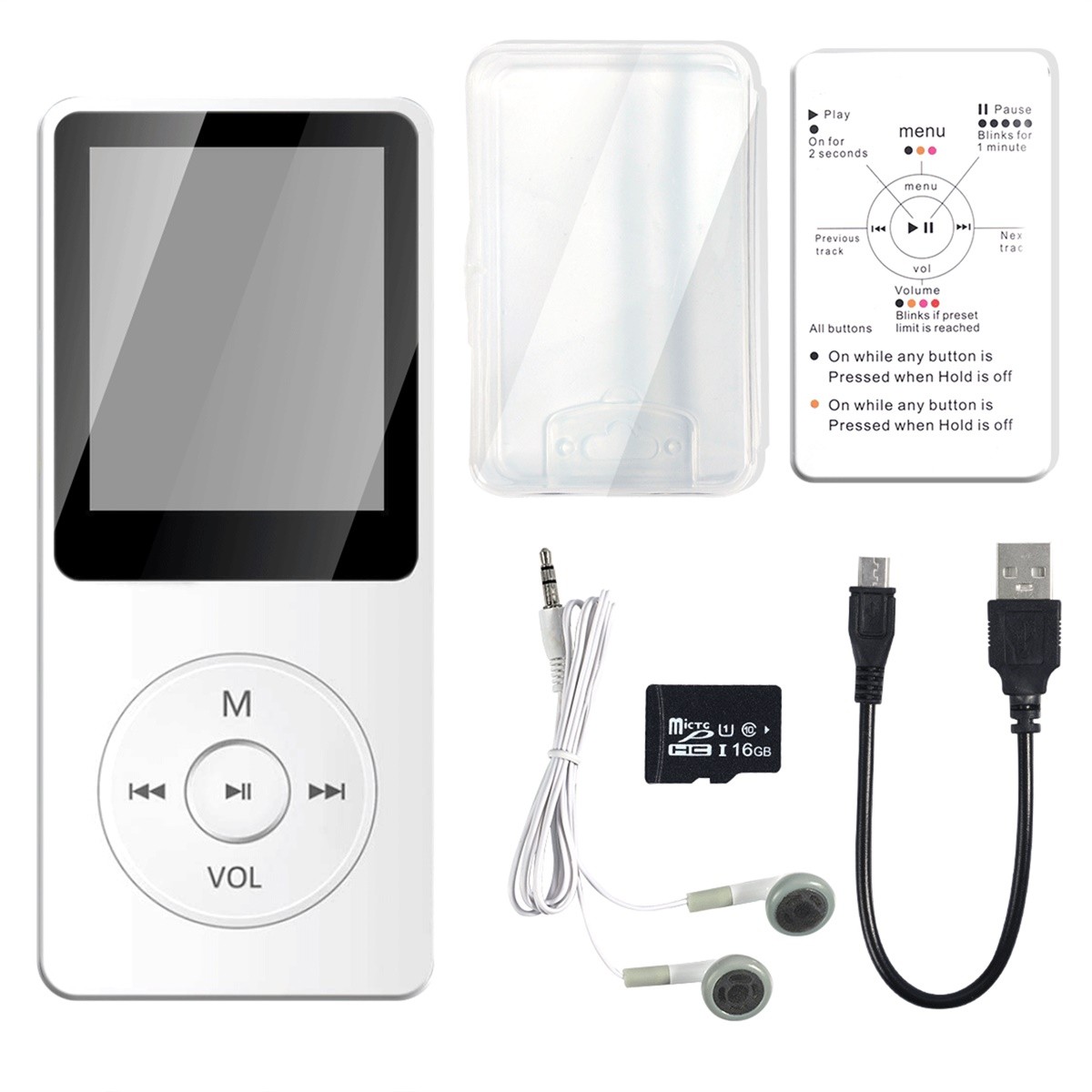 Bluetooth MP3 Player MP4 Media FM Radio HIFI Sport Music Speakers + 16GB TF Card