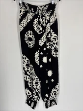 Anthropologie Women’s Aniya Balloon Jogger Pants - Black White - Size Medium